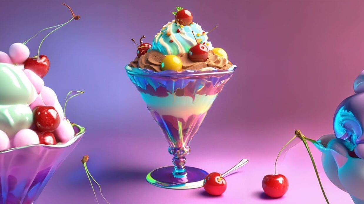 Fanciful ice cream sundaes