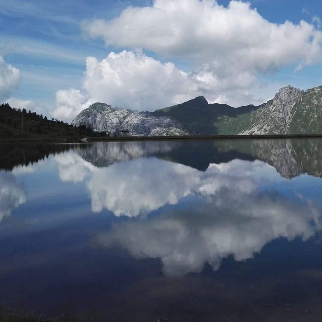 glassy mountain lake