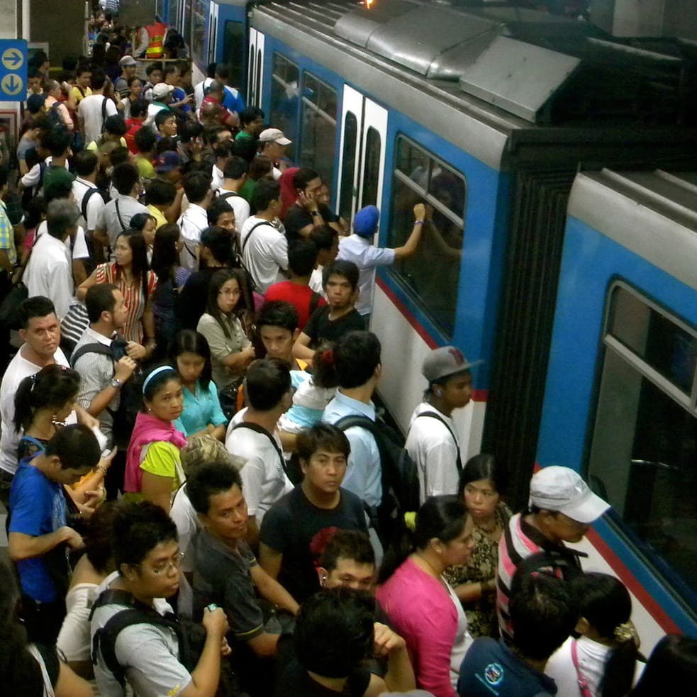 crowded subway station