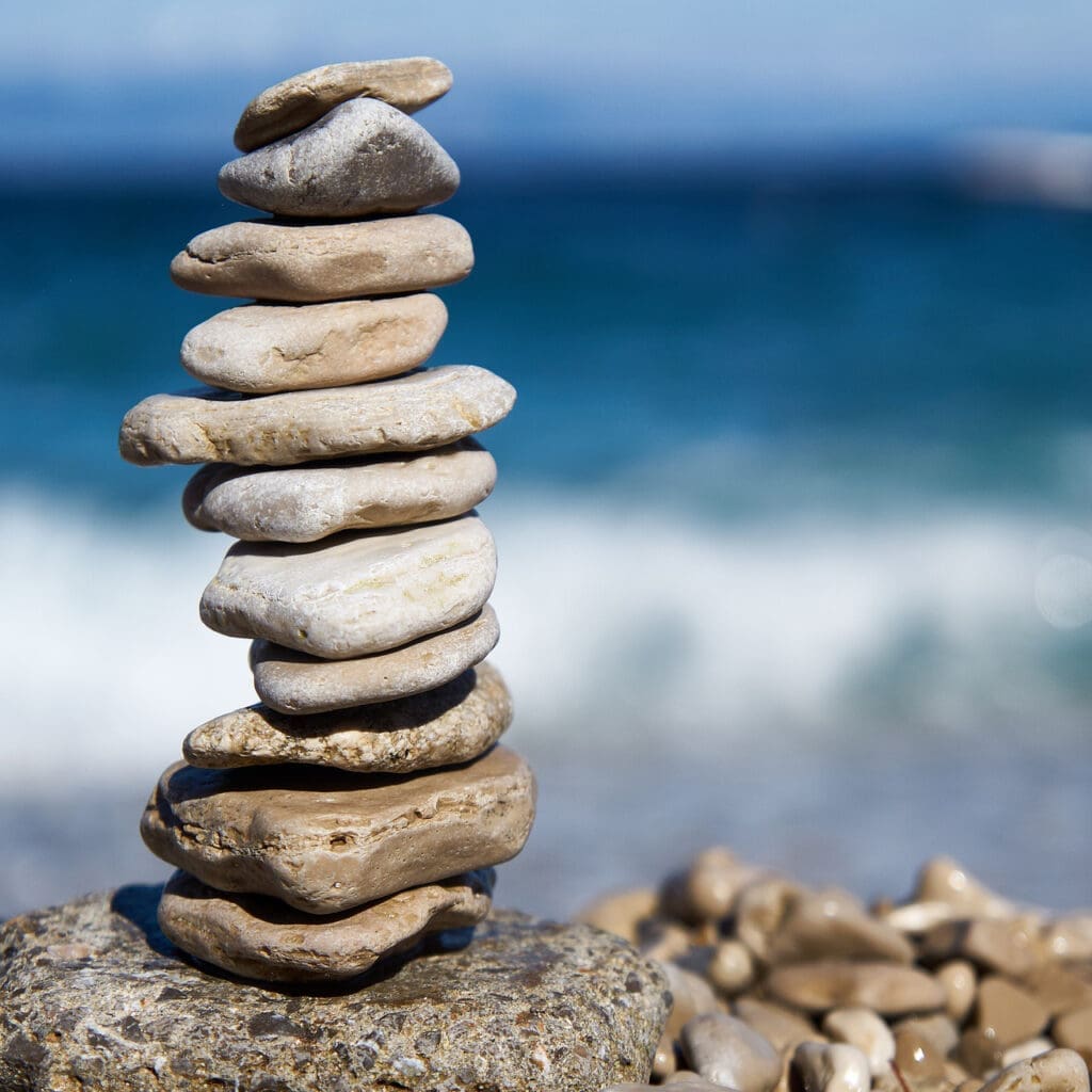 buddhist stacked stones meditation