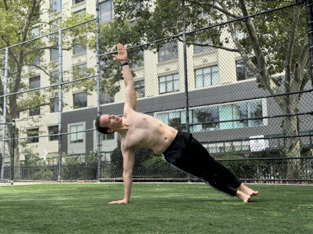 James Donegan performs Side Plank